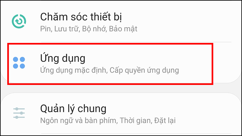 Giao diện ứng dụng Cài đặt